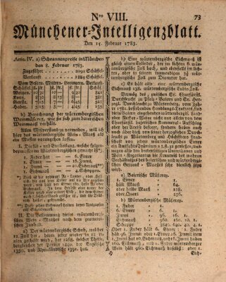 Münchner Intelligenzblatt (Münchner Intelligenzblatt) Samstag 15. Februar 1783