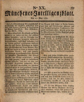 Münchner Intelligenzblatt (Münchner Intelligenzblatt) Samstag 17. Mai 1783