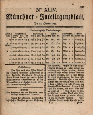 Münchner Intelligenzblatt (Münchner Intelligenzblatt) Freitag 24. Oktober 1783