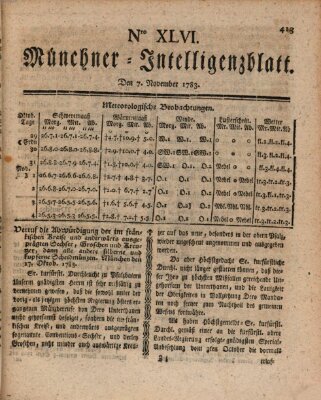 Münchner Intelligenzblatt (Münchner Intelligenzblatt) Freitag 7. November 1783