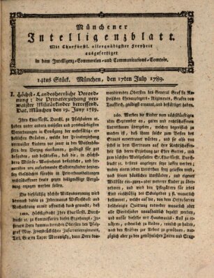 Münchner Intelligenzblatt (Münchner Intelligenzblatt) Freitag 17. Juli 1789