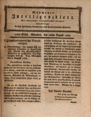 Münchner Intelligenzblatt (Münchner Intelligenzblatt) Freitag 28. August 1789