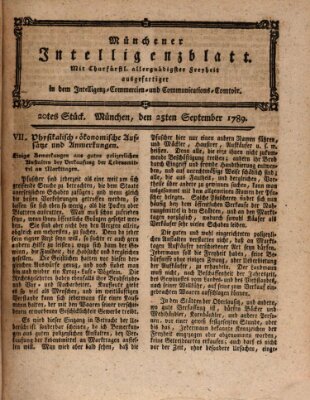 Münchner Intelligenzblatt (Münchner Intelligenzblatt) Freitag 25. September 1789