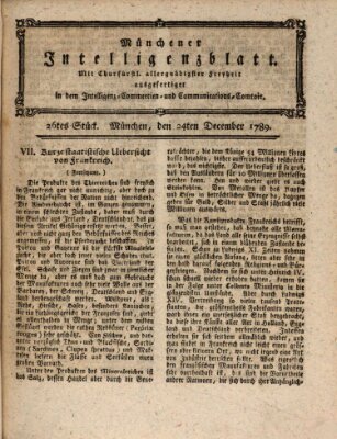 Münchner Intelligenzblatt (Münchner Intelligenzblatt) Donnerstag 24. Dezember 1789