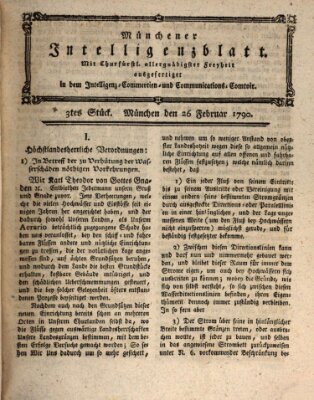 Münchner Intelligenzblatt (Münchner Intelligenzblatt) Freitag 26. Februar 1790