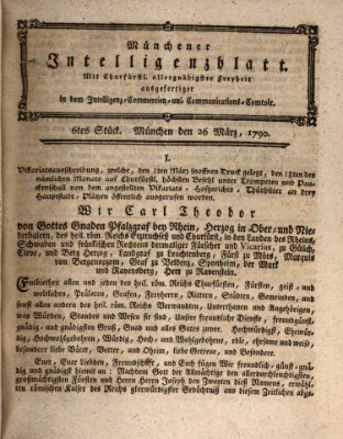 Münchner Intelligenzblatt (Münchner Intelligenzblatt) Freitag 26. März 1790