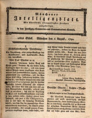 Münchner Intelligenzblatt (Münchner Intelligenzblatt) Freitag 6. August 1790