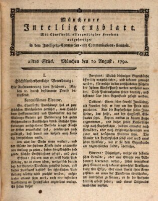 Münchner Intelligenzblatt (Münchner Intelligenzblatt) Freitag 20. August 1790