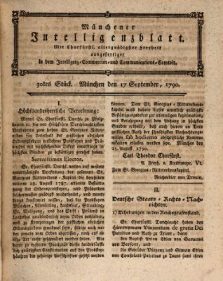 Münchner Intelligenzblatt (Münchner Intelligenzblatt) Freitag 17. September 1790