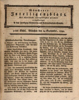 Münchner Intelligenzblatt (Münchner Intelligenzblatt) Freitag 24. September 1790