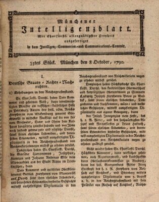 Münchner Intelligenzblatt (Münchner Intelligenzblatt) Freitag 8. Oktober 1790