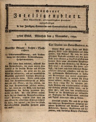 Münchner Intelligenzblatt (Münchner Intelligenzblatt) Freitag 5. November 1790