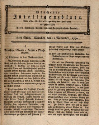 Münchner Intelligenzblatt (Münchner Intelligenzblatt) Freitag 12. November 1790