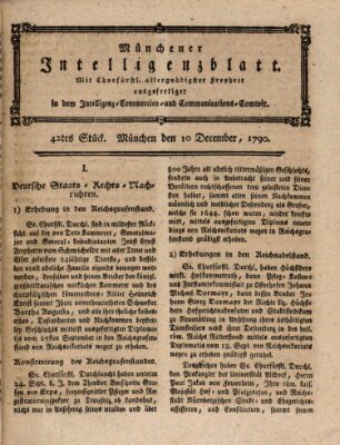 Münchner Intelligenzblatt (Münchner Intelligenzblatt) Freitag 10. Dezember 1790