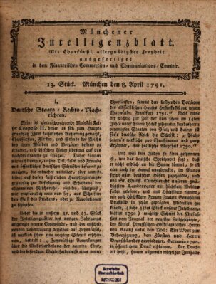 Münchner Intelligenzblatt (Münchner Intelligenzblatt) Freitag 8. April 1791