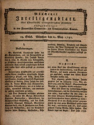 Münchner Intelligenzblatt (Münchner Intelligenzblatt) Freitag 20. Mai 1791