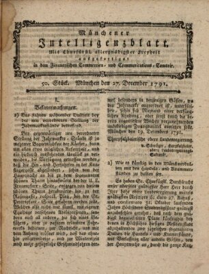 Münchner Intelligenzblatt (Münchner Intelligenzblatt) Dienstag 27. Dezember 1791