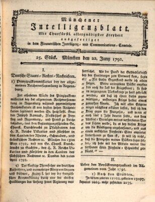 Münchner Intelligenzblatt (Münchner Intelligenzblatt) Freitag 22. Juni 1792