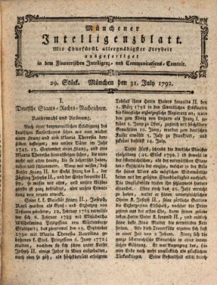 Münchner Intelligenzblatt (Münchner Intelligenzblatt) Dienstag 31. Juli 1792