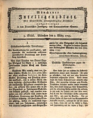 Münchner Intelligenzblatt (Münchner Intelligenzblatt) Samstag 9. März 1793