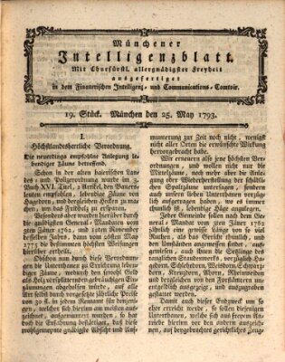 Münchner Intelligenzblatt (Münchner Intelligenzblatt) Samstag 25. Mai 1793