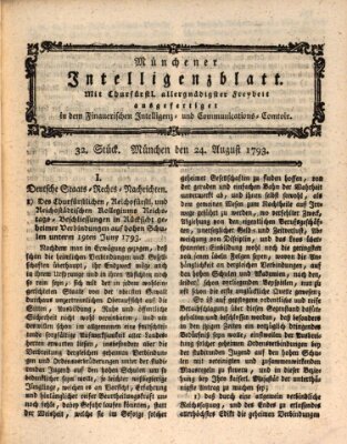 Münchner Intelligenzblatt (Münchner Intelligenzblatt) Samstag 24. August 1793