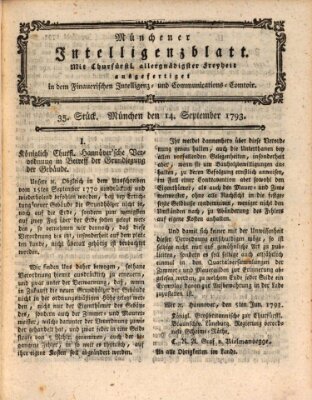 Münchner Intelligenzblatt (Münchner Intelligenzblatt) Samstag 14. September 1793