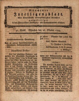 Münchner Intelligenzblatt (Münchner Intelligenzblatt) Samstag 26. Oktober 1793