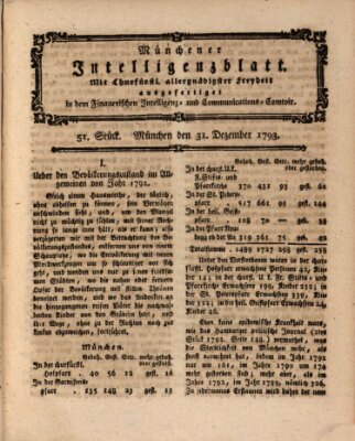 Münchner Intelligenzblatt (Münchner Intelligenzblatt) Dienstag 31. Dezember 1793