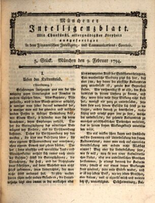 Münchner Intelligenzblatt (Münchner Intelligenzblatt) Sonntag 9. Februar 1794