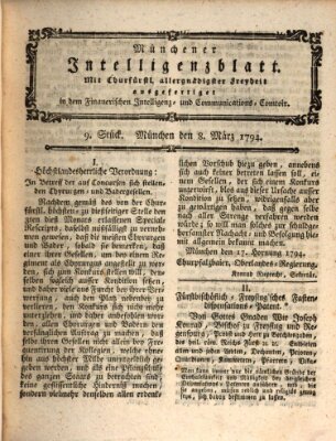 Münchner Intelligenzblatt (Münchner Intelligenzblatt) Samstag 8. März 1794