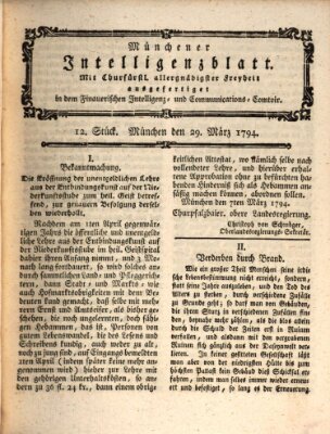 Münchner Intelligenzblatt (Münchner Intelligenzblatt) Samstag 29. März 1794