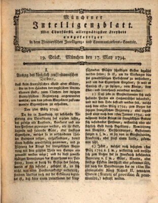 Münchner Intelligenzblatt (Münchner Intelligenzblatt) Samstag 17. Mai 1794