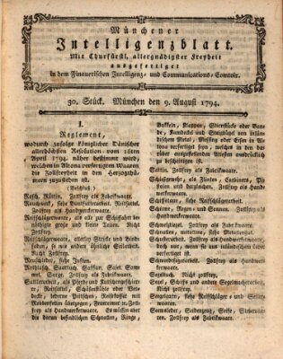 Münchner Intelligenzblatt (Münchner Intelligenzblatt) Samstag 9. August 1794