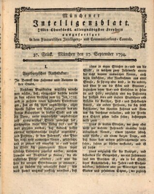 Münchner Intelligenzblatt (Münchner Intelligenzblatt) Samstag 27. September 1794