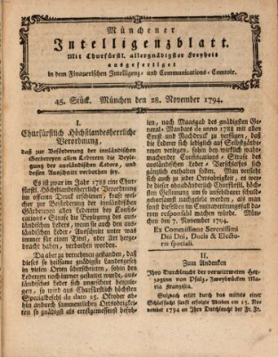 Münchner Intelligenzblatt (Münchner Intelligenzblatt) Freitag 28. November 1794