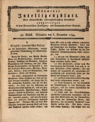 Münchner Intelligenzblatt (Münchner Intelligenzblatt) Samstag 6. Dezember 1794