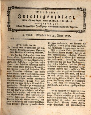 Münchner Intelligenzblatt (Münchner Intelligenzblatt) Freitag 30. Januar 1795