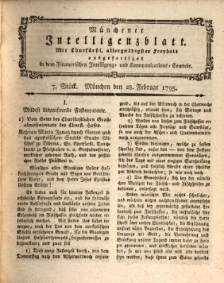 Münchner Intelligenzblatt (Münchner Intelligenzblatt) Samstag 28. Februar 1795