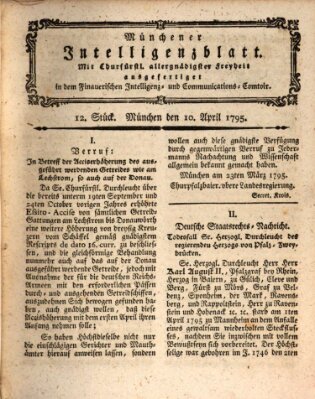 Münchner Intelligenzblatt (Münchner Intelligenzblatt) Freitag 10. April 1795