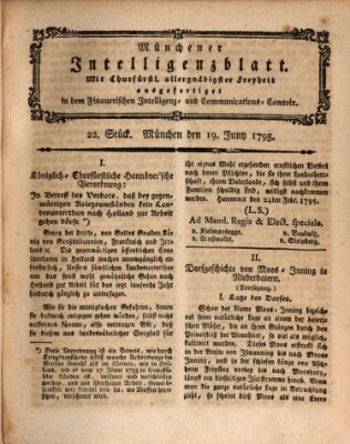 Münchner Intelligenzblatt (Münchner Intelligenzblatt) Freitag 19. Juni 1795