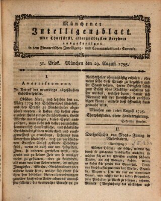 Münchner Intelligenzblatt (Münchner Intelligenzblatt) Samstag 29. August 1795