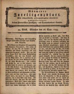 Münchner Intelligenzblatt (Münchner Intelligenzblatt) Samstag 26. September 1795