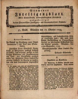 Münchner Intelligenzblatt (Münchner Intelligenzblatt) Samstag 17. Oktober 1795