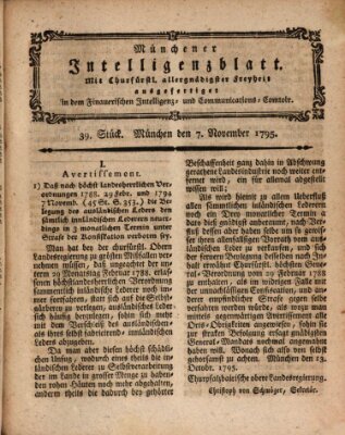 Münchner Intelligenzblatt (Münchner Intelligenzblatt) Samstag 7. November 1795