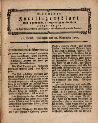 Münchner Intelligenzblatt (Münchner Intelligenzblatt) Samstag 21. November 1795