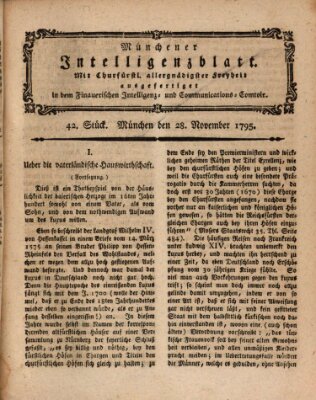 Münchner Intelligenzblatt (Münchner Intelligenzblatt) Samstag 28. November 1795