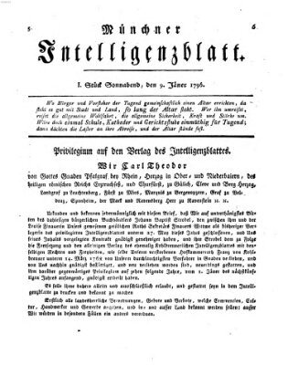 Münchner Intelligenzblatt Samstag 9. Januar 1796