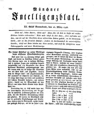 Münchner Intelligenzblatt Samstag 26. März 1796