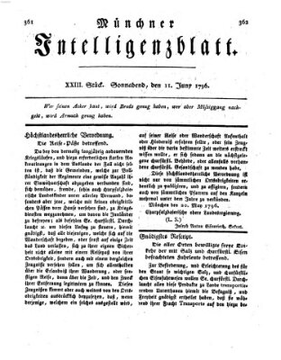 Münchner Intelligenzblatt Samstag 11. Juni 1796